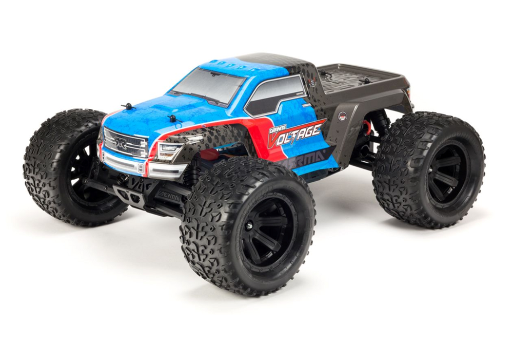 ARRMA ARA102727IT2 Granite Voltage 2WD Mega 1/10 MT RTR Blue/Black Includes Metal Gear Savox Servo NiMh Battery & Charger