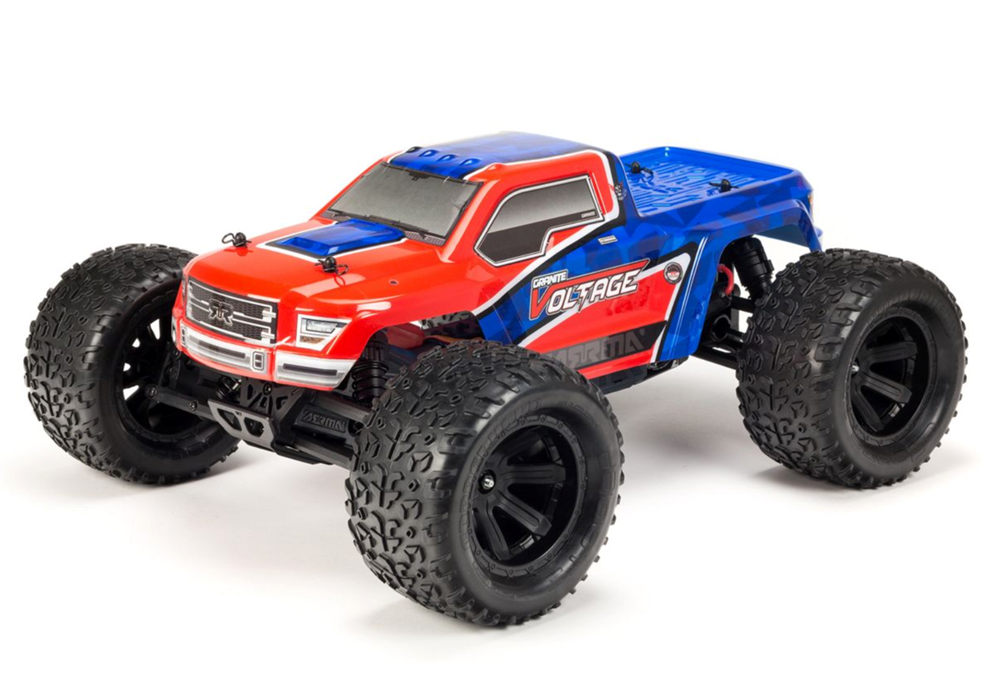 ARRMA ARA102727IT1 Granite Voltage 2WD Mega 1/10 MT RTR Red/Blue Includes Metal Gear Savox Servo NiMh Battery & Charger