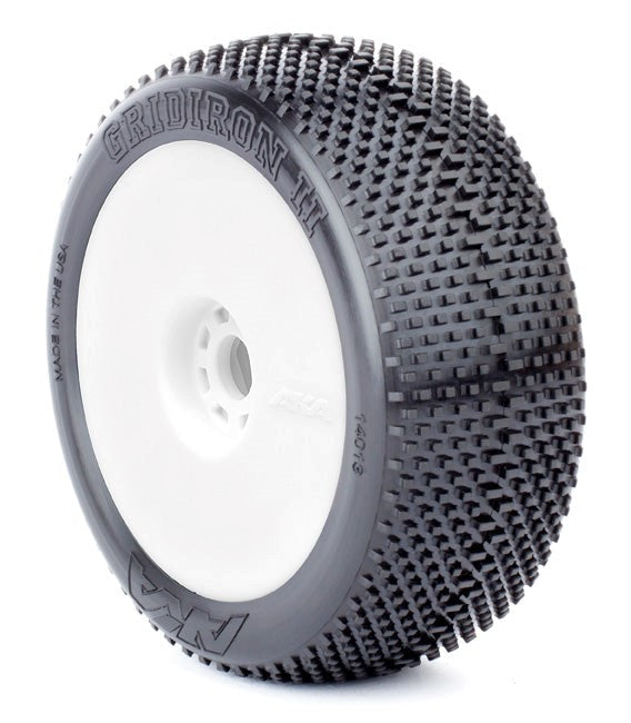 AKA AKA14013QRW 1/8 Buggy Gridiron Ii (Super Soft  Long Wear) Evo Wheel Pre Mounted White