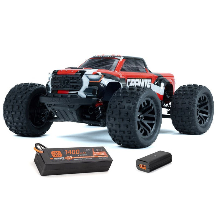 ARRMA ARA2102T2 1/18 Granite Grom Mega 380 Brushed 4X4 Monster Truck RTR Red