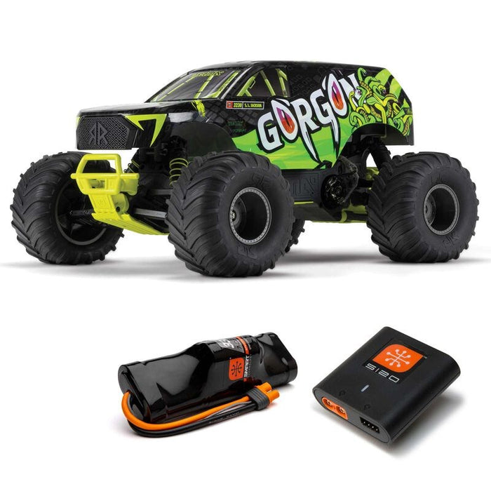 ARRMA ARA3230ST1 1/10 Gorgon 4X2 Mega 550 Brushed Monster Truck RTR with Battery & Charger Yellow