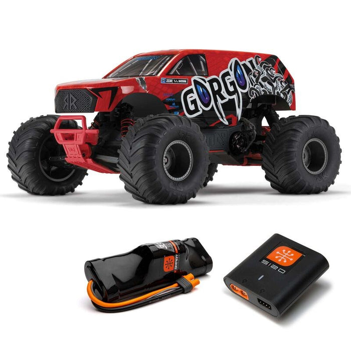 ARRMA ARA3230ST1 1/10 Gorgon 4X2 Mega 550 Brushed Monster Truck RTR with Battery & Charger Red