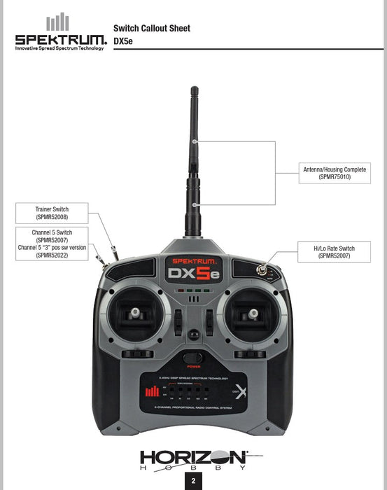 Spektrum SPMR52008 DX5E Trainer Switch