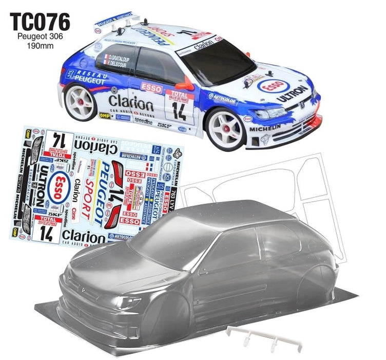 Team C TC076 1/10 PEUGEOT 306 WRC W/3D WING 190mm