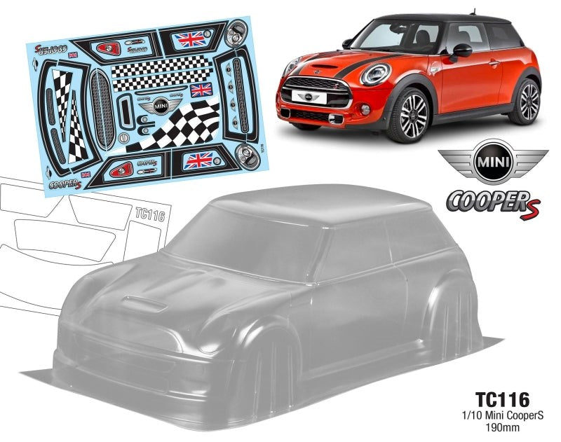 Team C TC116 1/10 Mini Cooper S 190mm