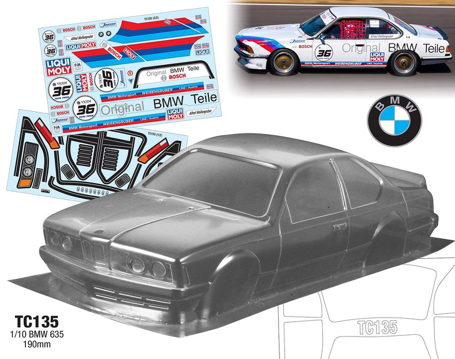 Team C TC135-L 1/10 BMW 635 190mm With Liquimoly Decal Sheet