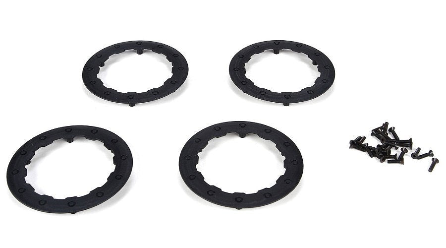 TLR LOSI TLR7009 Beadlock Ring Black w/ Screws (4): 22SCT