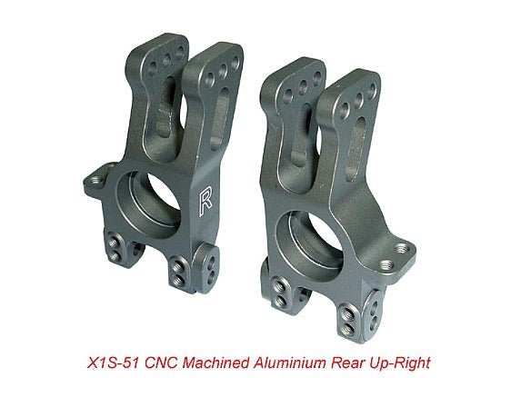 Hong Nor X1S-51 CNC Machined 7075-T6 Rear Upright /Hard-Coated (For X1CR and X1CRTK-777) (Included: 8x16mm Ballbearings x4 3x3mm set screw x4.)