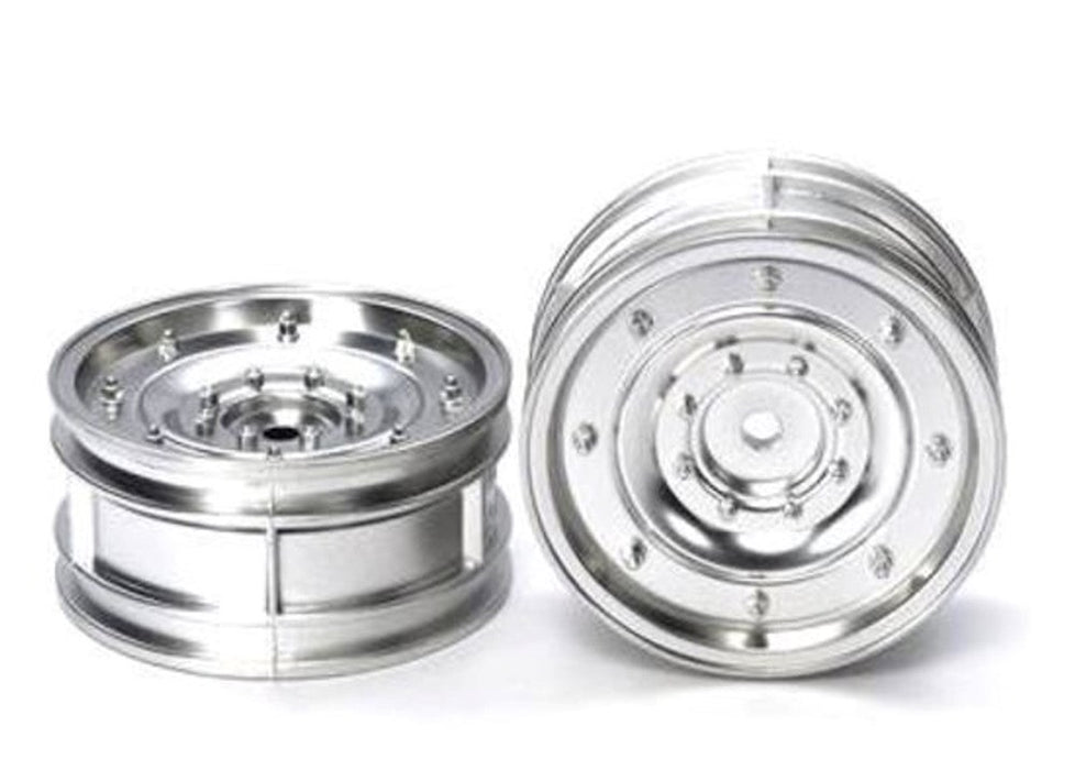 Tamiya 54737 1/10 Matte Plated Dish Wheels Silver 26mm +2 Offset (2)