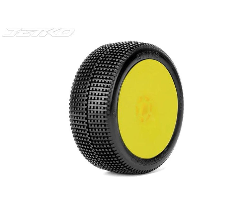 Jetko JKO1001DYSSG STING: 1/8Buggy/Dish/Yellow Rim/Super Soft/Glued