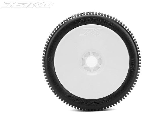 Jetko JKO1003DWSSG MARCO: 1/8 Buggy/Dish/White Rim/Super Soft/Glued Pair