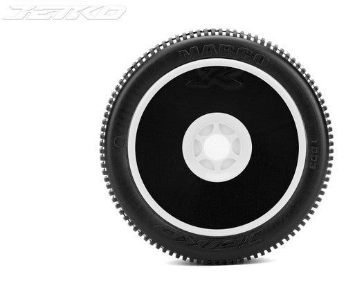 Jetko JKO1003DWSSG MARCO: 1/8 Buggy/Dish/White Rim/Super Soft/Glued Pair