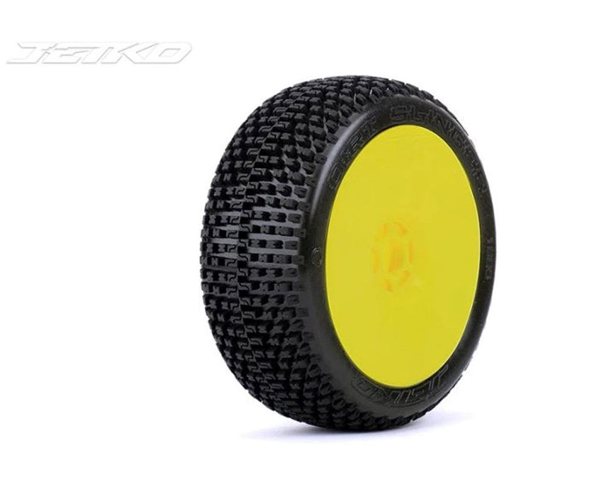 Jetko JKO1005DYSSG DIRT SLINGER: 1/8Buggy/Dish/Yellow Rim/Super Soft/Glued