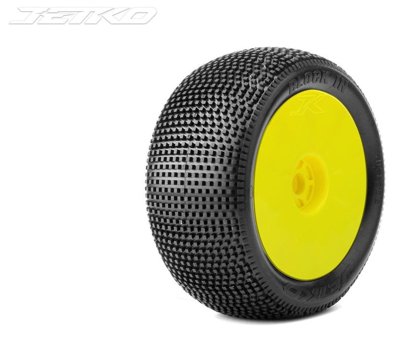 Jetko JKO1202DYSSG BLOCK IN: 1/8Truggy/Dish/Yellow Rim/Super Soft/Glued
