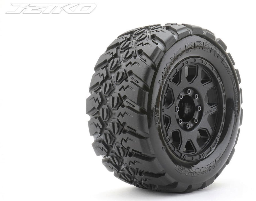 Jetko JKO1802CBMSGB 1/8 MT 3.8 EX-KING COBRA/Claw Rim/Black/Medium Soft/Glued/Blted