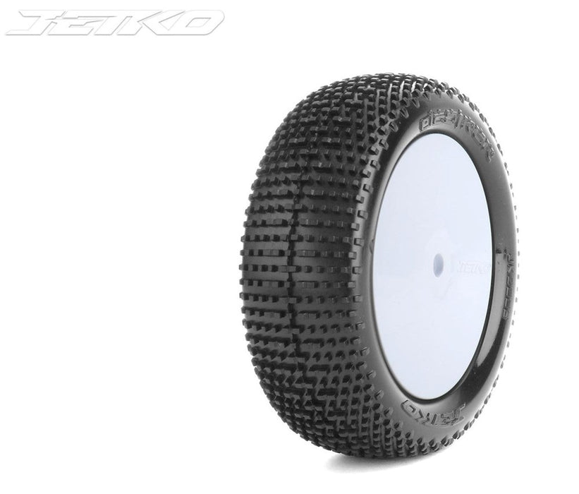 Jetko JKO2008DWUSG 1/10 Buggy 2WD Front-DESIRER/Dish/White Rim/Ultra Soft/Glued Pair