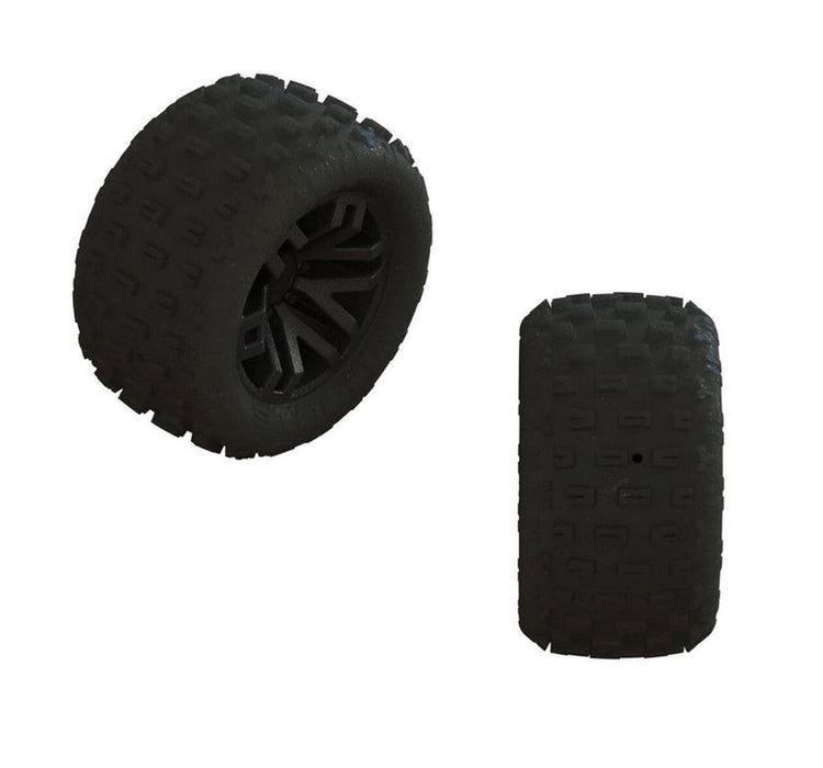 Arrma ARA550112 dBoots 'FORTRESS' Tire Set Glued (Black) (2 Pairs) Grom