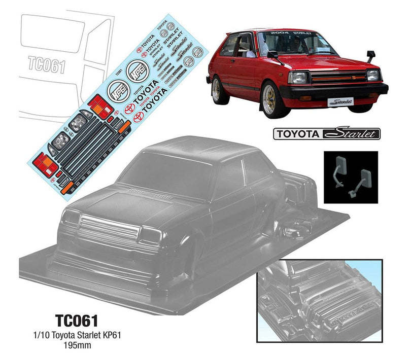 Team C TC061 1/10 Toyota Starlet KP61 WB 258mm Width 195mm