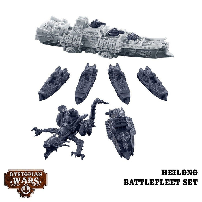 Warcradle DWA220011 Dystopian Wars: Heilong Battlefleet Set