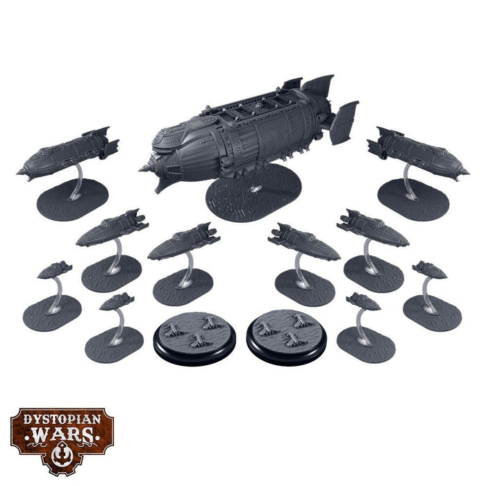 Warcradle DWA250013 Dystopian Wars: Zeppelin Battlefleet Set