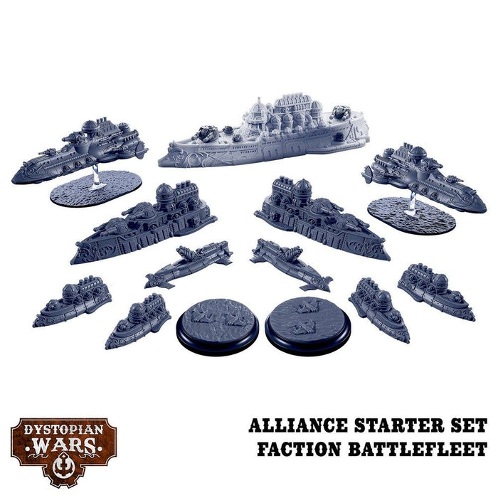 Warcradle DWA260000 Dystopian Wars: Alliance Starter Set -  Faction Battlefleet