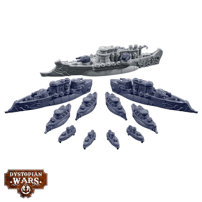 Warcradle DWA260005 Dystopian Wars: Mars Battlefleet Set