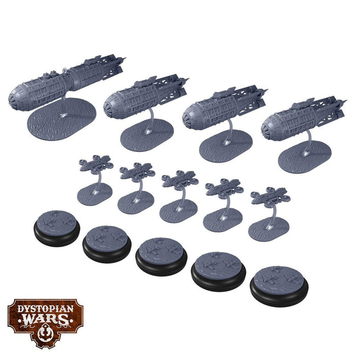 Warcradle DWA990033 Dystopian Wars: Honourable Eclipse Company Battlefleet Set