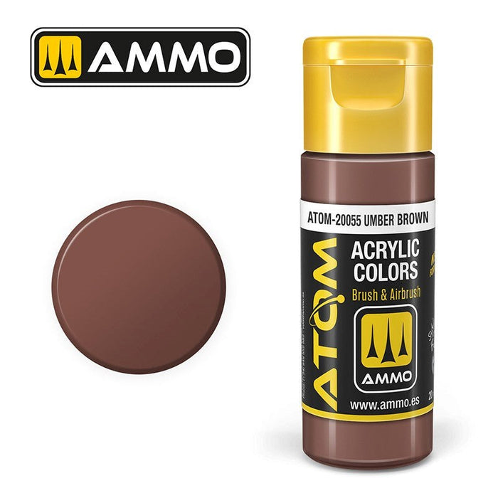 AMMO by Mig Jimenez ATOM-20055 Atom Color Umber Brown 20ml