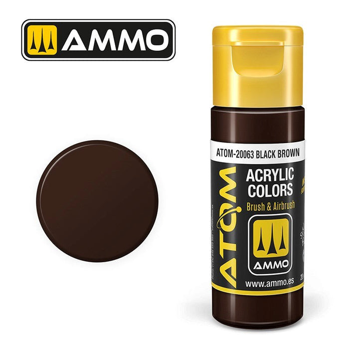 AMMO by Mig Jimenez ATOM-20063 Atom Color Black Brown 20ml