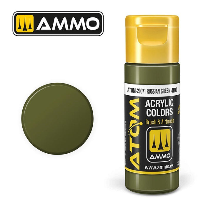 AMMO by Mig Jimenez ATOM-20071 Atom Color Russian Green 4Bo 20ml (8938435182829)