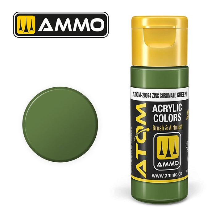 AMMO by Mig Jimenez ATOM-20074 Atom Color Zinc Chromate Green 20ml (8938435379437)