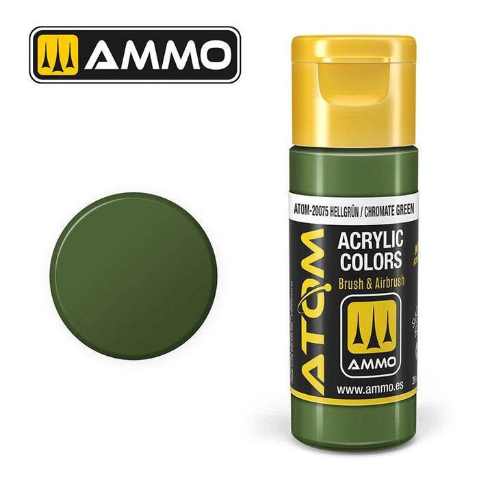 AMMO by Mig Jimenez ATOM-20075 Atom Color HellgrÃ¼n / Chromate Green 20ml (8938435510509)