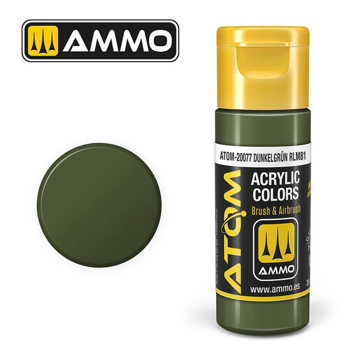 AMMO by Mig Jimenez ATOM-20077 Atom Color DunkelgrÃ¼n Rlm81 20ml