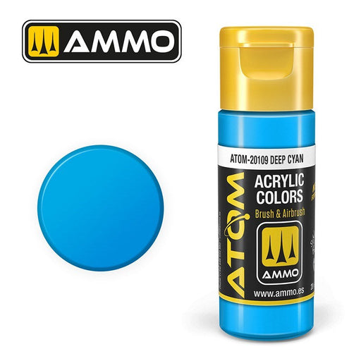 AMMO by Mig Jimenez ATOM-20109 Atom Color Deep Cyan 20ml (8938438230253)