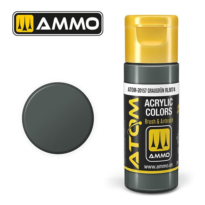 AMMO by Mig Jimenez ATOM-20157 Atom Color GraugrÃ¼n Rlm74 20ml (8938441670893)