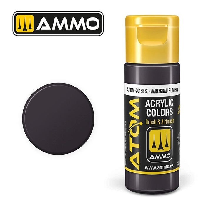 AMMO by Mig Jimenez ATOM-20158 Atom Color Schwartzgrau Rlm66 20ml (8938441769197)