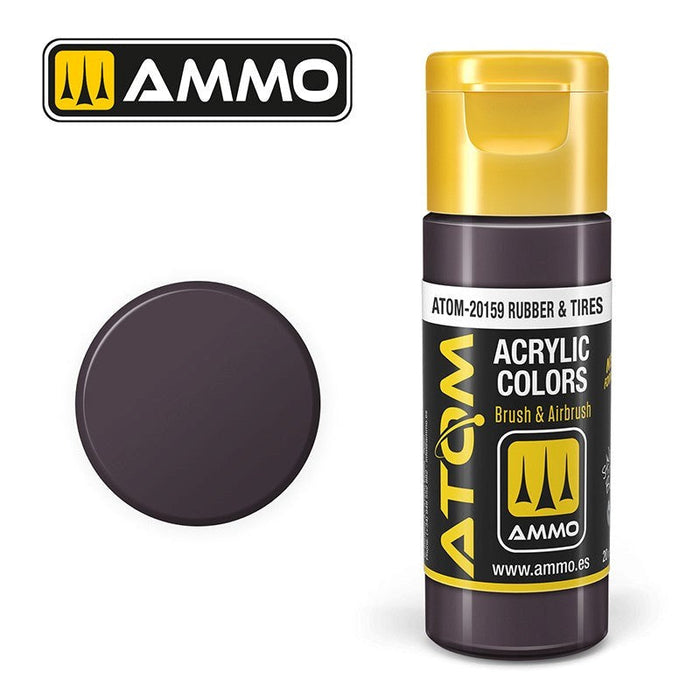 AMMO by Mig Jimenez ATOM-20159 Atom Color Rubber & Tires 20ml (8938441801965)