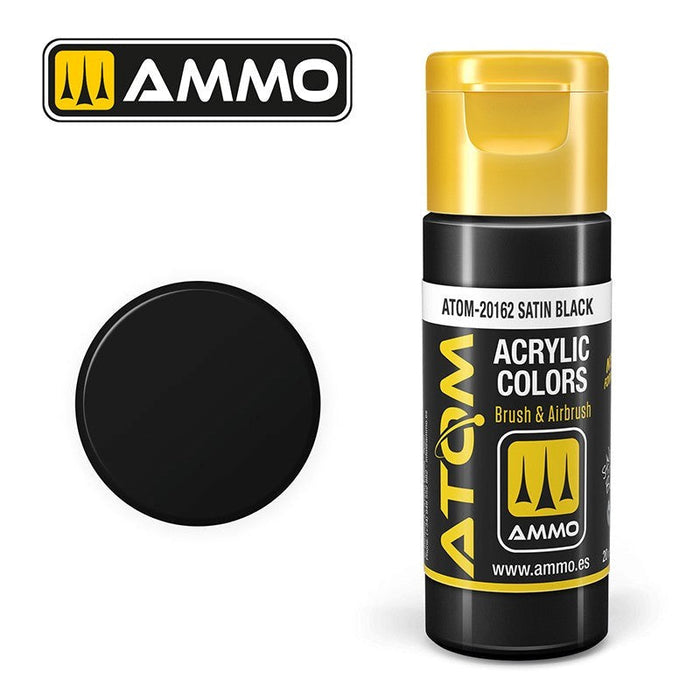 AMMO by Mig Jimenez ATOM-20162 Atom Color Satin Black 20ml