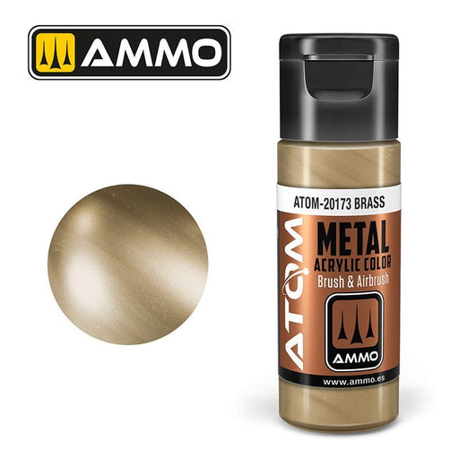 AMMO by Mig Jimenez ATOM-20173 Atom Color Metallic Brass 20ml (8938442883309)