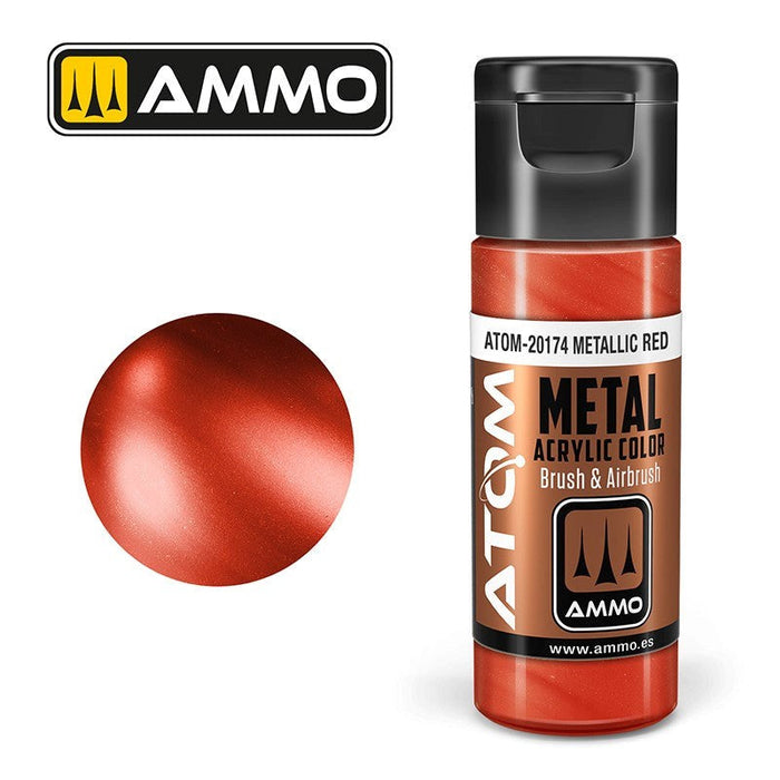 AMMO by Mig Jimenez ATOM-20174 Atom Color Metallic Red 20ml (8938442981613)