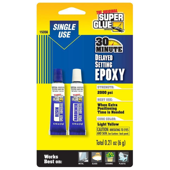 Super Glue 15356 30 Minute Epoxy (Single Use - 2pk) 6gm