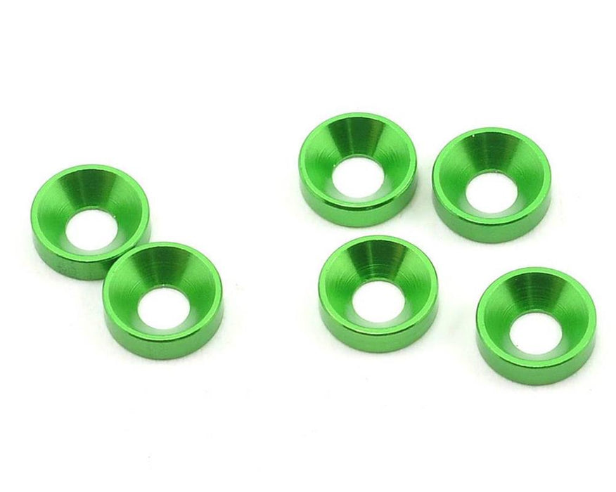 zAXIAL AXA1326 - Cone Washer 3x7x2mm (Green) (6pcs)