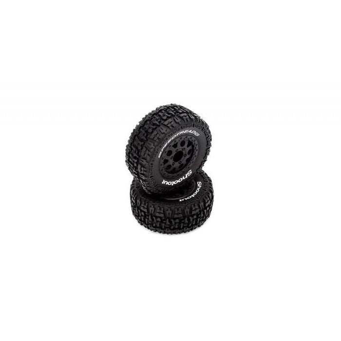 ECX 4003 1/10 Front/Rear Wheels and Tires Premounted Black (2): 2WD/4WD Torment