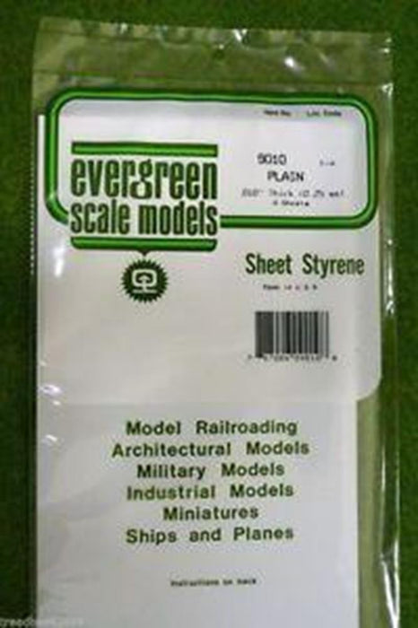 Evergreen 9010 Styrene White Sheet (0.010 X 6 X 12") - 4 pieces