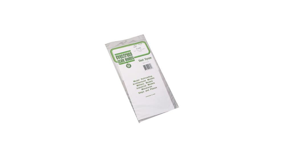 Evergreen 9030 Styrene White Sheet (0.030 X 6 X 12") - 2 pieces
