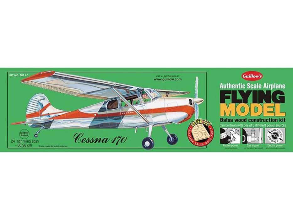 Guillows #302LC 1/18 Cessna 170 - Balsa Flying Kit
