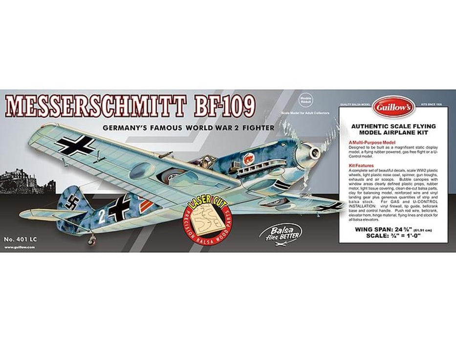 Guillows #401LC 1/16 Messerschmitt Bf 109 - Balsa Flying Kit