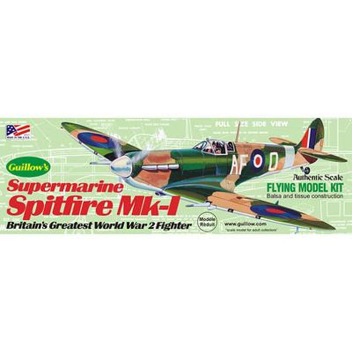 Guillows #504 1/30 Supermarine Spitfire Mk I - Balsa Flying Kit