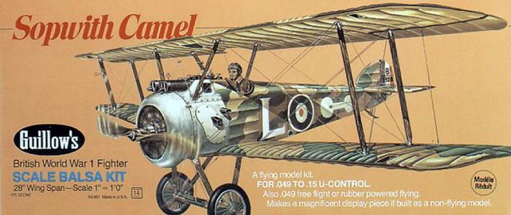 Guillows #801 1/12 Sopwith Camel - Balsa Flying Kit