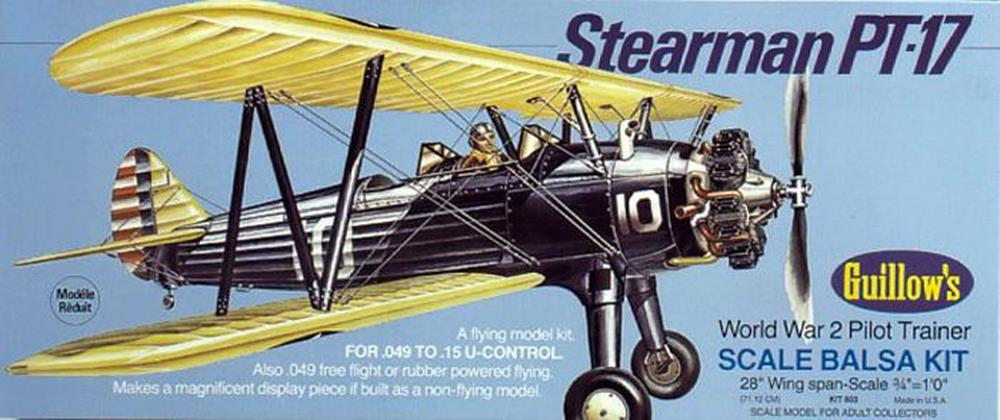 Guillows #803 1/16 Stearman PT-17 - Balsa Flying Kit